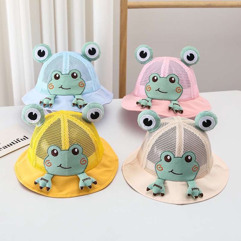 Topi Baskom Anak Kartun Kodok, Topi Nelayan, Topi Musim Panas