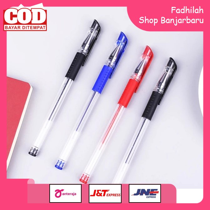 PENA GEL 0.55MM STANDARD PULPEN GEL STANDARD BOLPOIN CAIR ALAT TULIS SEKOLAH BOLPEN WARNA HITAM BIRU MERAH MURAH | FADHILAH SHOP BJB