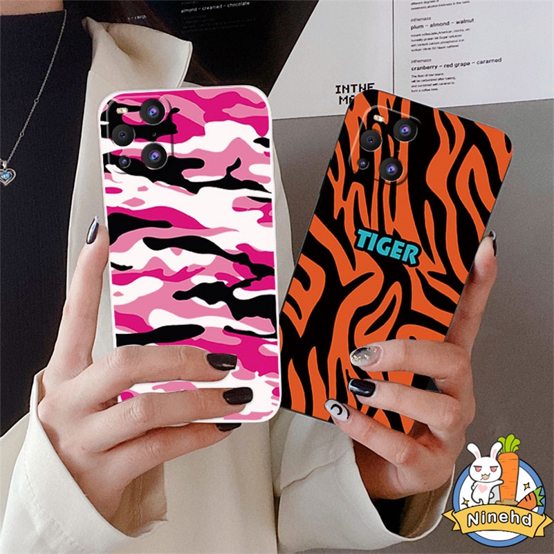 IPHONE Casing Kompatibel Untuk Iphone14 13 12 11 Pro Max X Xr Xs Max8 7 6 6s Plus SE 2020 Warna-Warni Motif Leopard Tepi Lurus Casing Ponsel Silikon Penuh Melindungi Shockproof Cover Pelindung