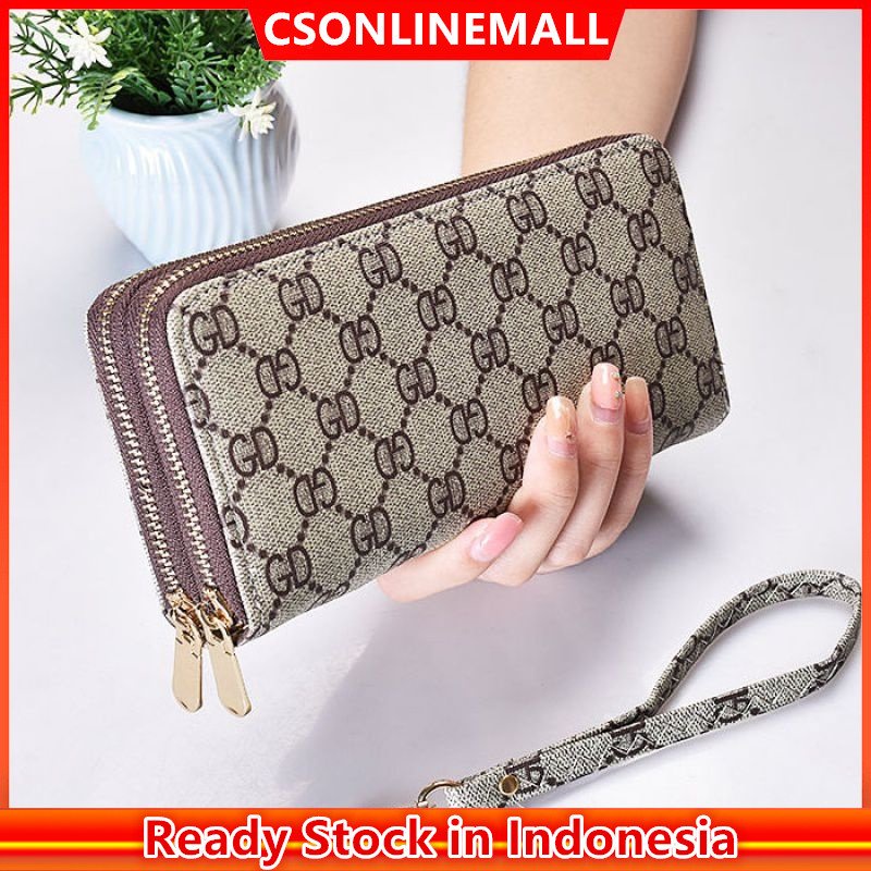 CSONLINEMALL Dompet Wanita panjang PU kulit Ritsleting Murah Dompet Mobile Phone Dompet