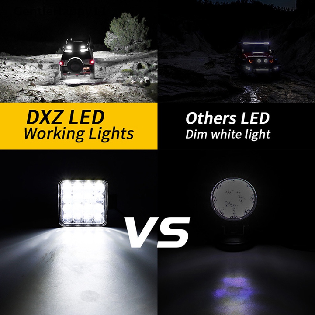 Gentlehappy Lampu Kerja LED Mobil 48w DC 12/24volt 6000K Putih Universal Truck Auto Bulbs id