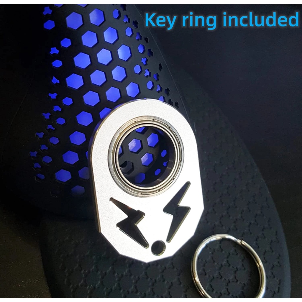 Mainan Tangan Untuk Hadiah Pereda Kecemasan Meringankan Gelisah Mainan Dewasa Ujung Jari Logam Spinner Boredom Rotator Fluorescence Antistress Hadiah Pesta Ulang Tahun Rotasi Keychain Finger Key Ring