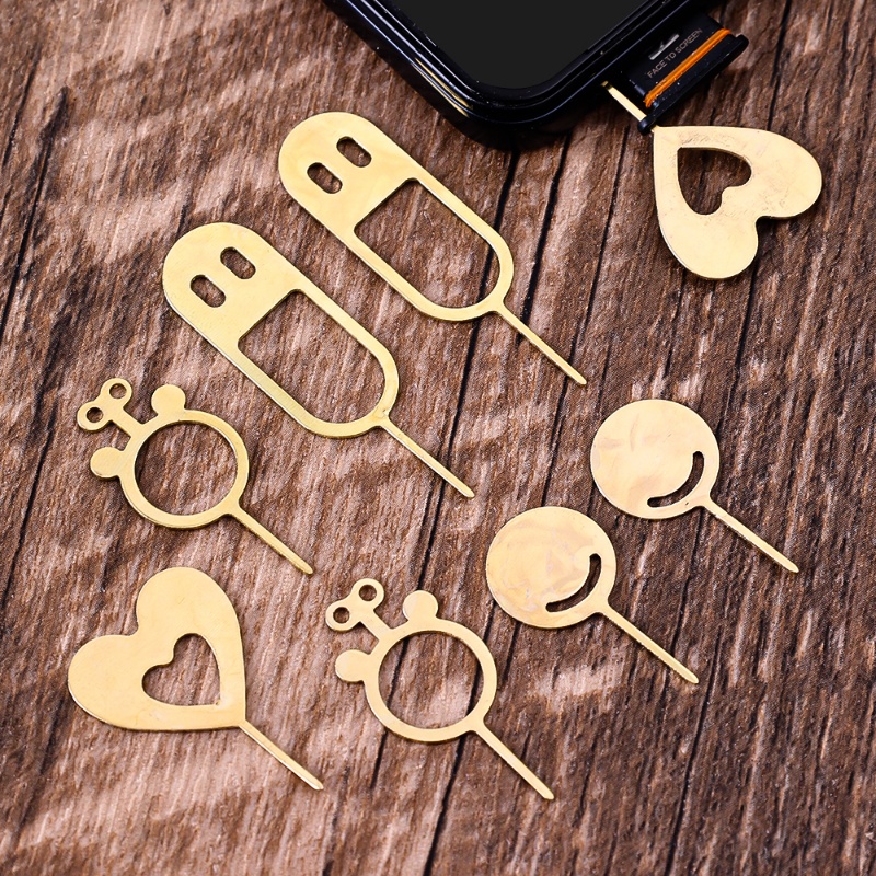 1pc/4pcs Universal Kreatif SIM Card Tray Removal Eject Pins Alat Kunci Lucu Ringan Kecil Besi Pembuka Jarum Ejector Untuk Kebanyakan Ponsel Smartphone