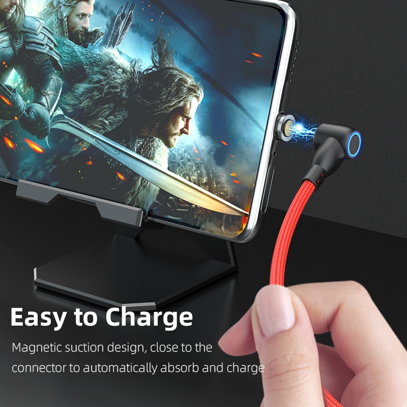 Kabel Data Hisap Magnet Siku 3A Magnetic Suction 5A Fast Charging Cable Kabel Transfer Data Android Type-c Kabel Cas