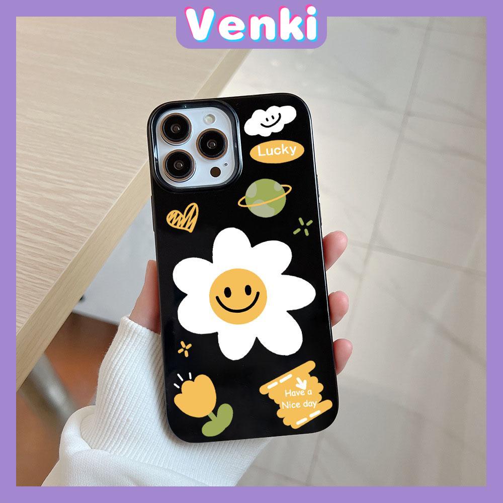 Case for iPhone 11 Soft TPU Glossy Black Candy Case Cute Flower Camera Protection Shockproof For iPhone 14 13 12 11 Pro Max 7 8 Plus X XR