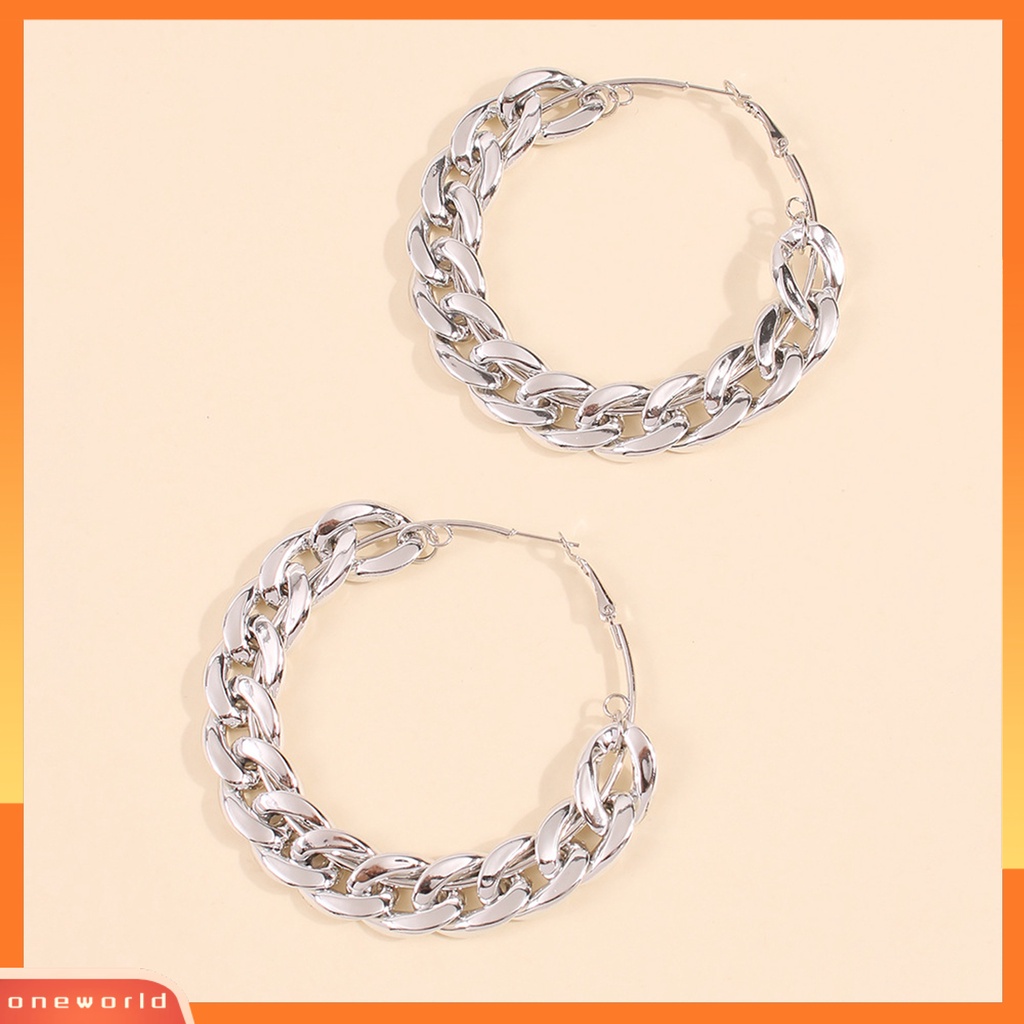 [EONE] 1pasang Anting Hoop Warna Vibrant Tidak Iritasi Sangat Ramah Untuk Kulit Tahan Luntur Hias CCB Wanita Anting Tindik Berlebihan Perhiasan Hadiah Untuk Gadis