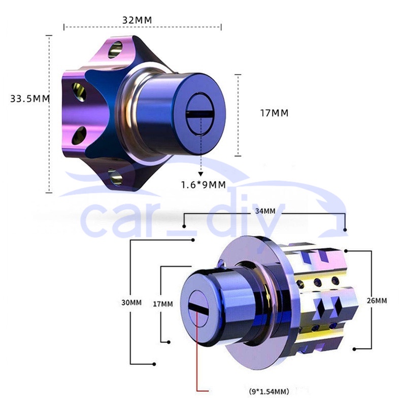 Paduan Titanium Kepala Kunci Sepeda Motor Kemewahan Pemegang Kunci Modifikasi Dengan Gantungan Untuk Aksesoris Kunci Skuter Motor Dimodifikasi Universal Motorcycle Key Head Holder Gift Keychain