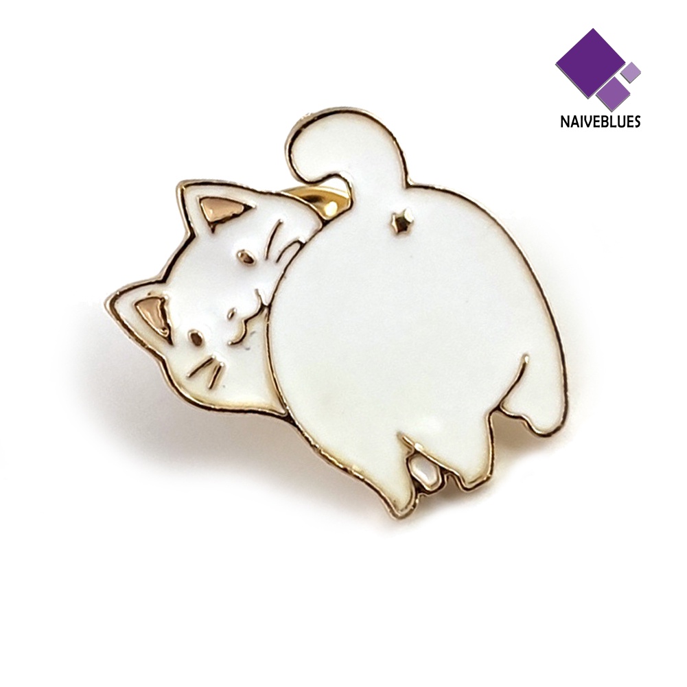 &lt; Naiveblues &gt; Lucu Kartun Hewan Pantat Enamel Bros Pin Topi Lencana Logam