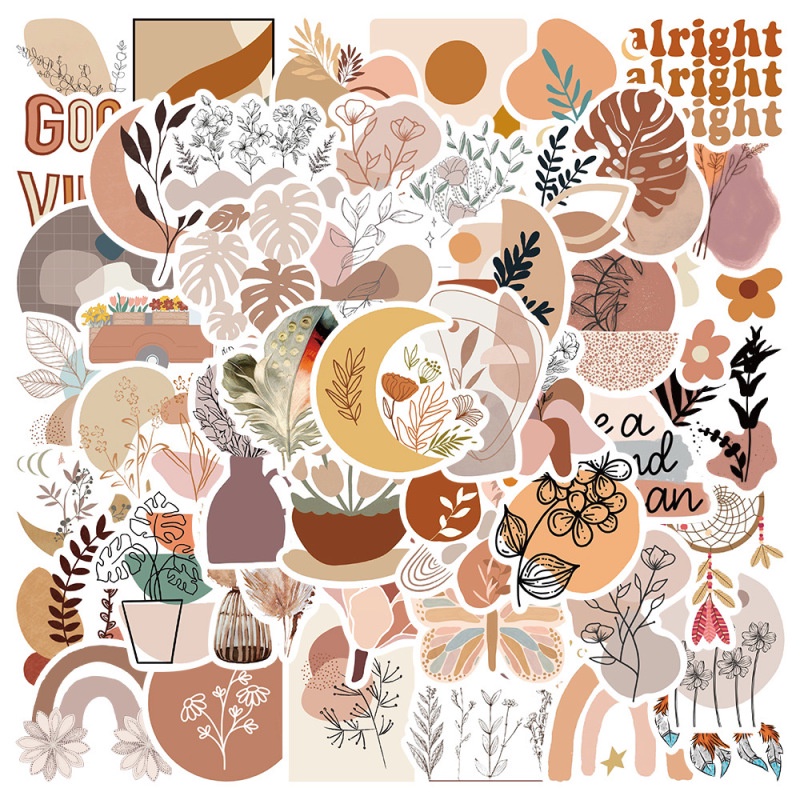 50pcs/pack Bohemian Art Stiker Koper Case Laptop Gitar Tahan Air Graffiti Stickers