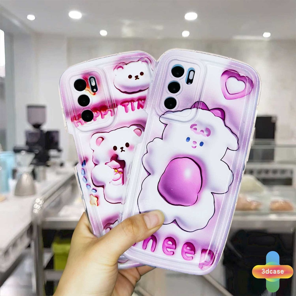 Case HP OPPO A57 A57S A57E A55 A7 A5 A9 A17 A17K A31 A53 A33 2020 A15 A54 A5S A3S A76 A96 A16 A95 A77S A12 A12S A1K A16E A16K A54S Reno 7 7Z 8Z 5 4 6 8 5F 5K 4F 4 5 06 Lite A74 A15S A52 A11K A92 A35 A36 A11 Cute Sheep Soft Airbag Soap Case