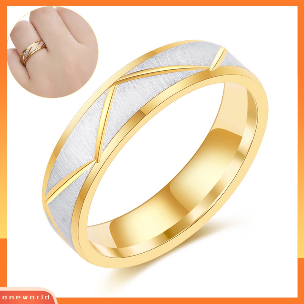 [EONE] Unisex Cincin Vintage Geometris Kilau Terang Minimalis Semua Cocok Dekorasi Hadiah Valentines Pola Belah Ketupat Kekasih Pasangan Cincin Perhiasan Untuk Anniversary