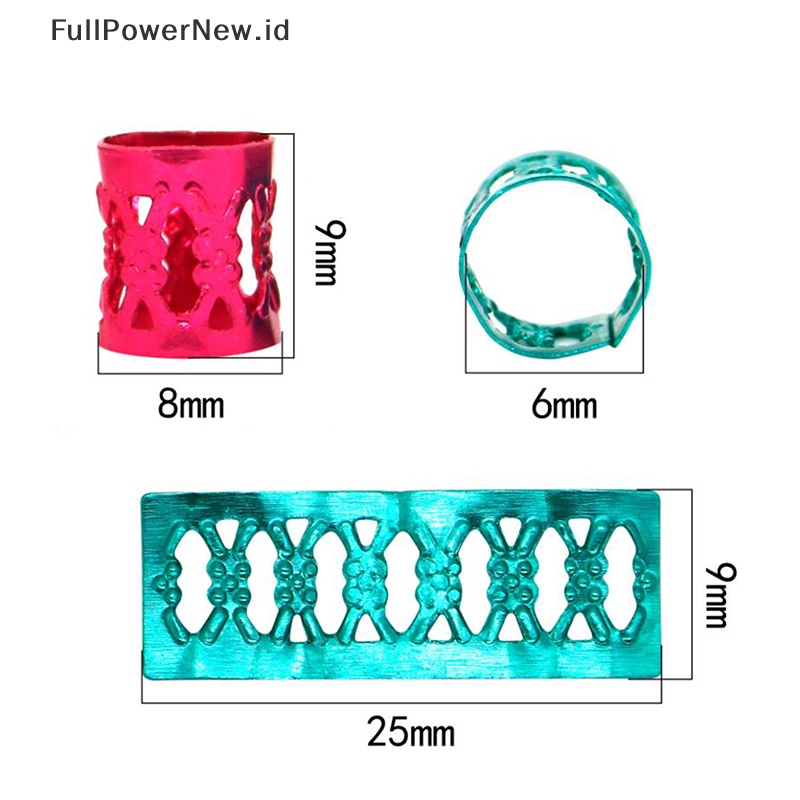 Power Lot 50pcs 8mm Manset Rambut Mengepang Klip Lock Dreadlock Manik Hair Extension Dekorasi ID