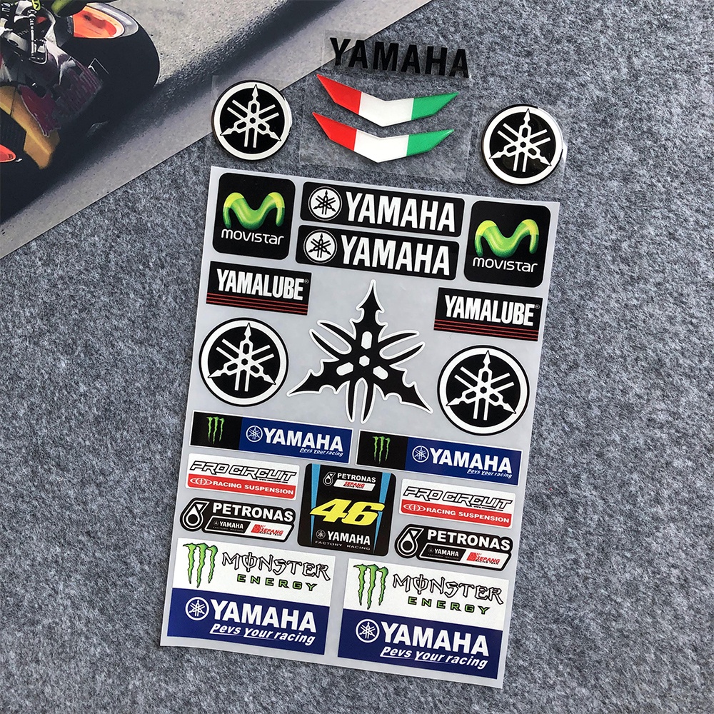 Stiker Reflektif Motor YAMAHA GoPro ENEOS Monster Energy 46 Rossi Anti Air Stiker Hias Untuk YAMAHA NMAX XMAX TMAX FZ16 R3 MT15 MT-03 MT-09 Aerox 155 YZF-R1 R3