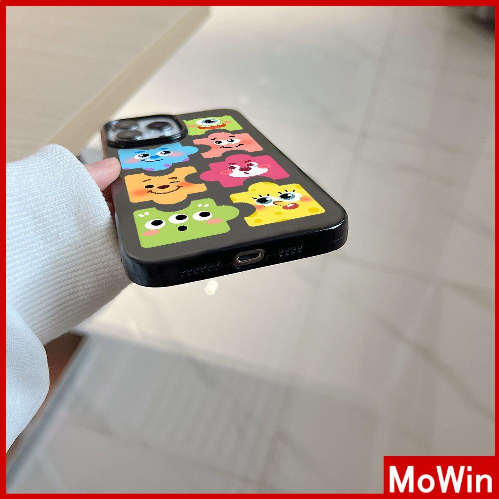 For iPhone 14 Pro Max iPhone Case Black Pink Glossy TPU Soft Case Shockproof Protection Camera Cute Cartoon Compatible with iPhone 13 Pro max 12 Pro Max 11 xr xs max 7Plus 8Plus