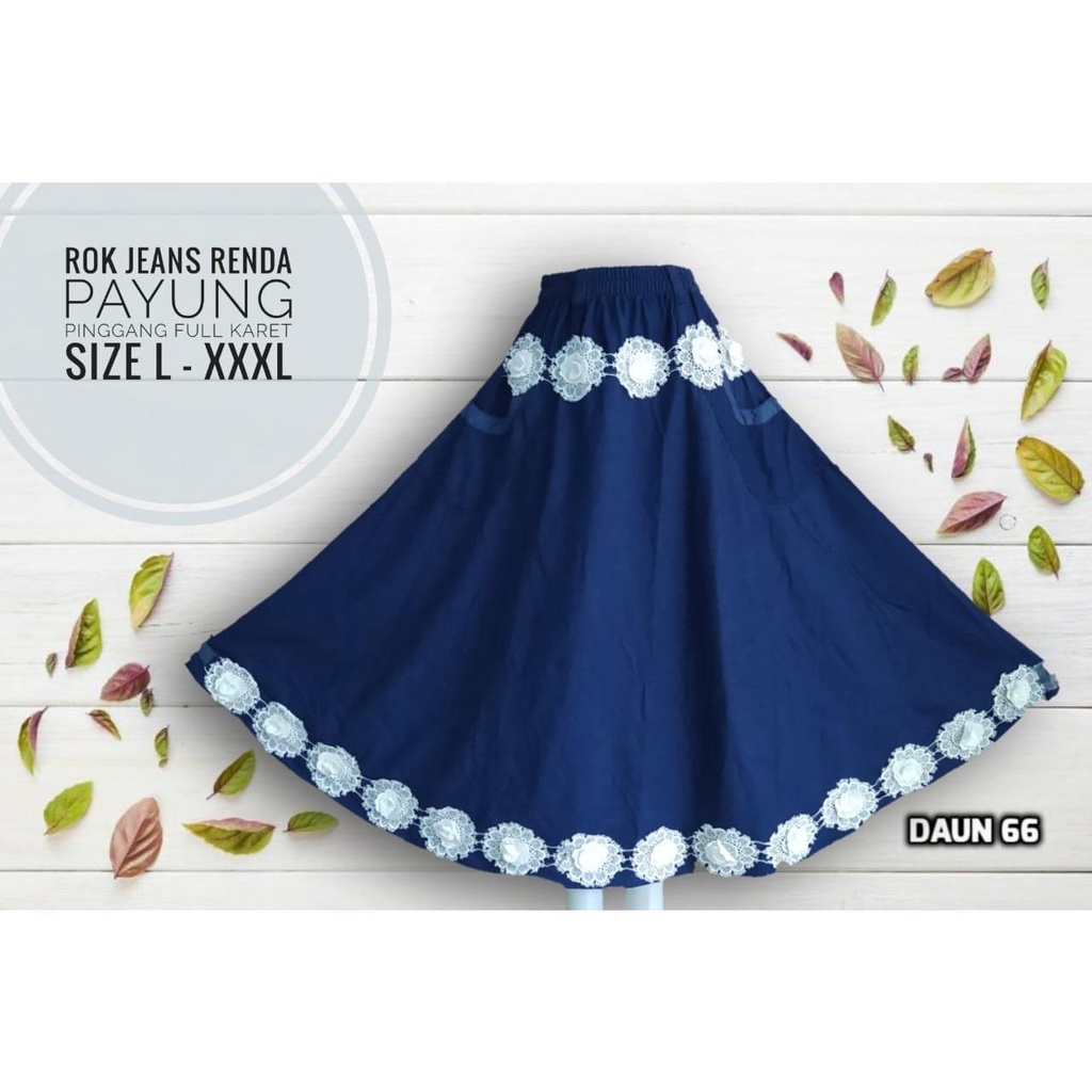 ROK JEANS PANJANG WANITA RENDA A/B TERBARU