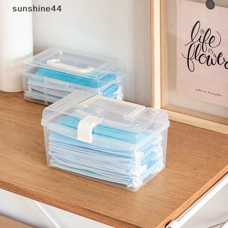 Sunshine Desk Organizer Tempat Kotak Penyimpanan Masker Holder Dengan Pegangan Kotak Serba Serbi Rumah Tangga ID