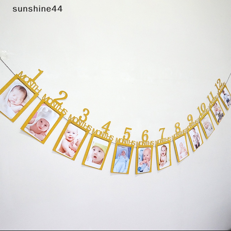 Sunshine Banner Bingkai Foto Happy Birthday Untuk Dekorasi Pesta Anak Bayi Laki-Laki Perempuan My 1st ID