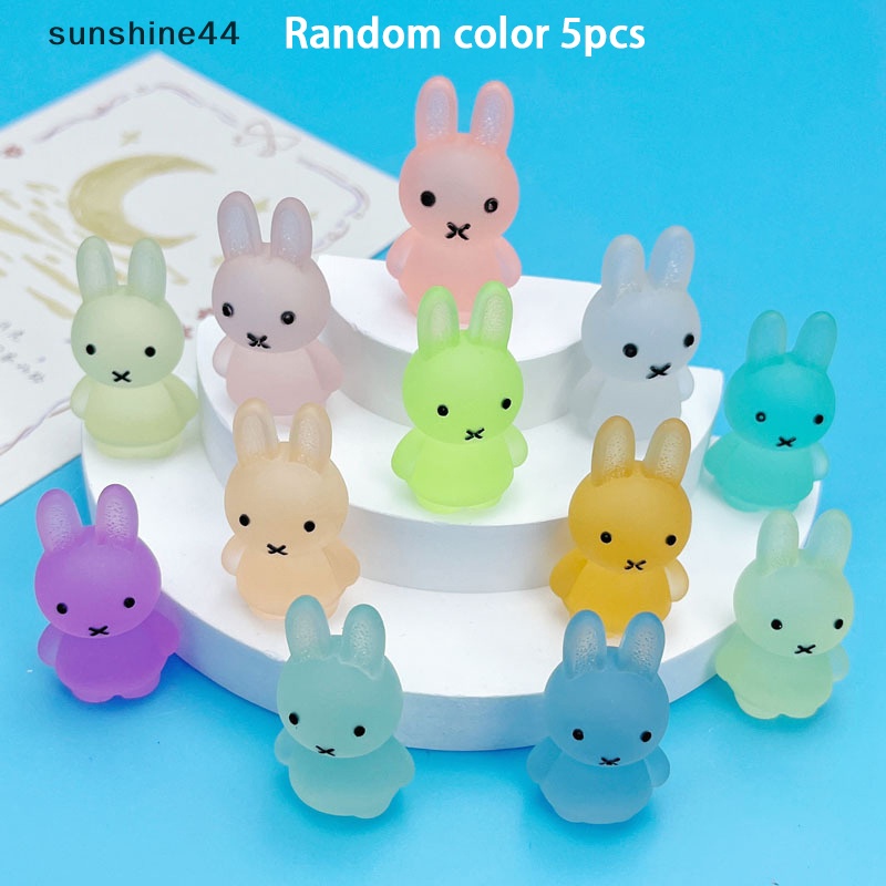 Sunshine 5Pcs Patung Kelinci Bercahaya Glow In The Dark Bunny Figure Ornaments Craft ID