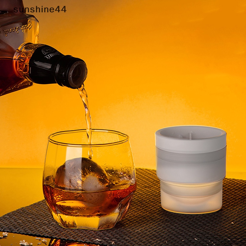 Sunshine 1PC Cetakan Ice Ball Maker Tutup Silikon Bulat Sphere Cube Untuk Cocktail Whiskey ID