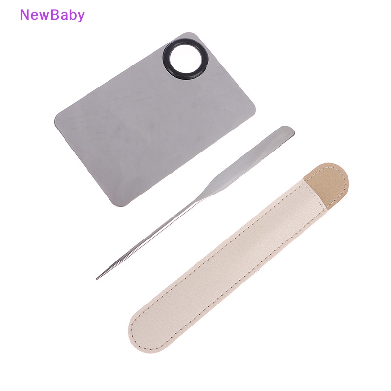 Newbaby 1Set Stainless Steel Dual Head Makeup Toner Spatula Mixing Stick Foundation ID