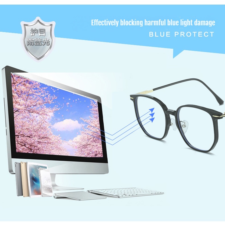 Oversized TR90 Kacamata Anti Radiasi Untuk Wanita Pria Komputer Blocking Blue Light Glasses