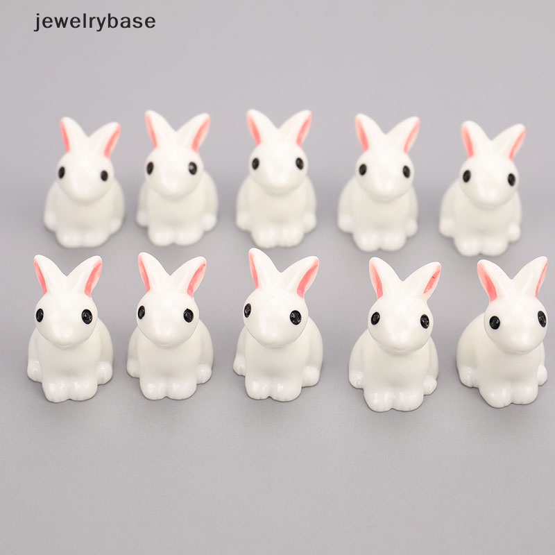 [jewelrybase] Dekorasi Paskah Miniatur Hare Figurine Resin Craft Mini Bunny Taman Ornamen Butik