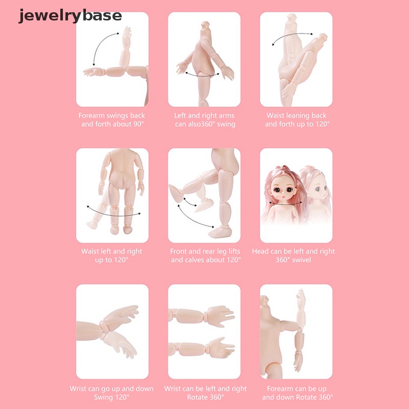 [jewelrybase] 17cm 23berbagai Bergerak Dress Up Princess Doll Dengan Mata Kedip Untuk Mainan Anak Perempuan Butik