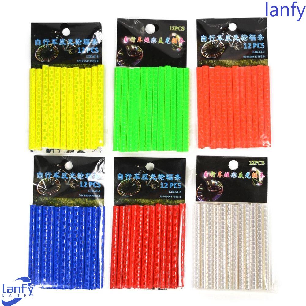 Lanfy Sepeda Tabung Reflektif Aksesoris 12 Pcs Reflektor Cahaya Sepeda Gunung Lampu Sepeda Warning Light Bike Strip Reflector