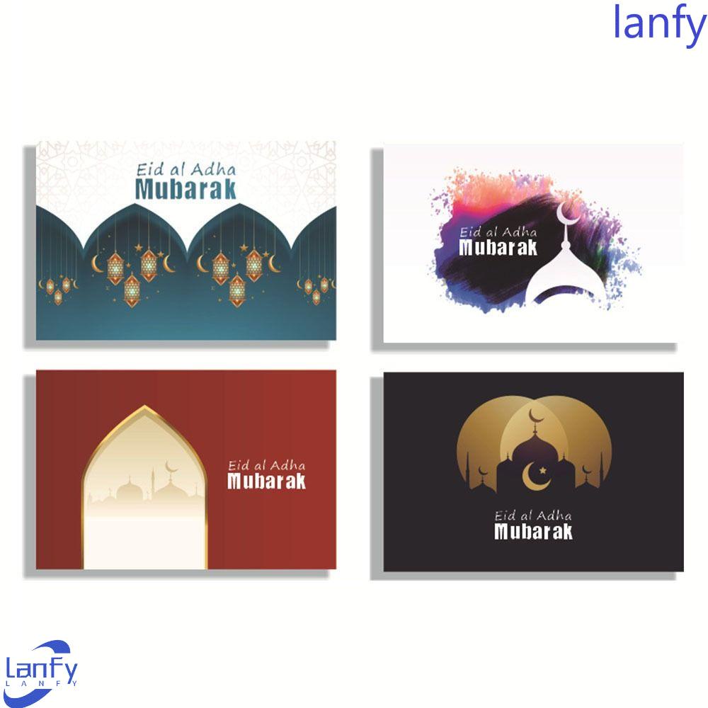 Lanfy Kartu Lebaran Dan Amplop set 6Pcs/set Sahabat Kartu Ucapan Islami Kartu Ramadhan Hadiah Ramadhan Kartu Eid Mubarak Muslim Islami Dengan Amplop