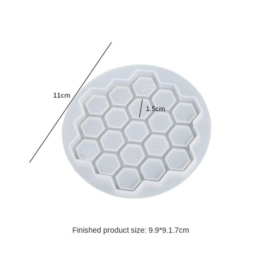 TOP Honeycomb Cup Coaster Casting Table Coaster Penyimpanan Cetakan Silikon DIY Craft