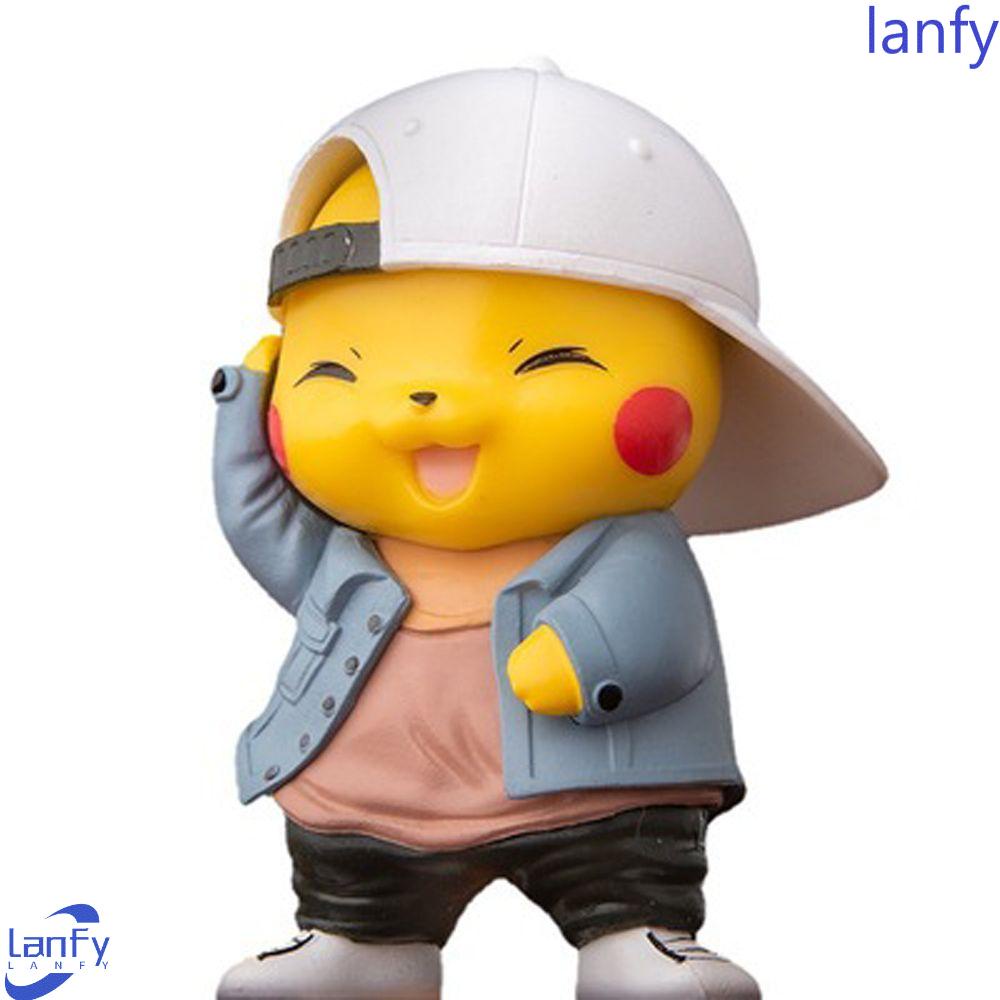 Lanfy Action Figure Pikachu Bahan PVC Tinggi 8cm Untuk Dekorasi Mobil