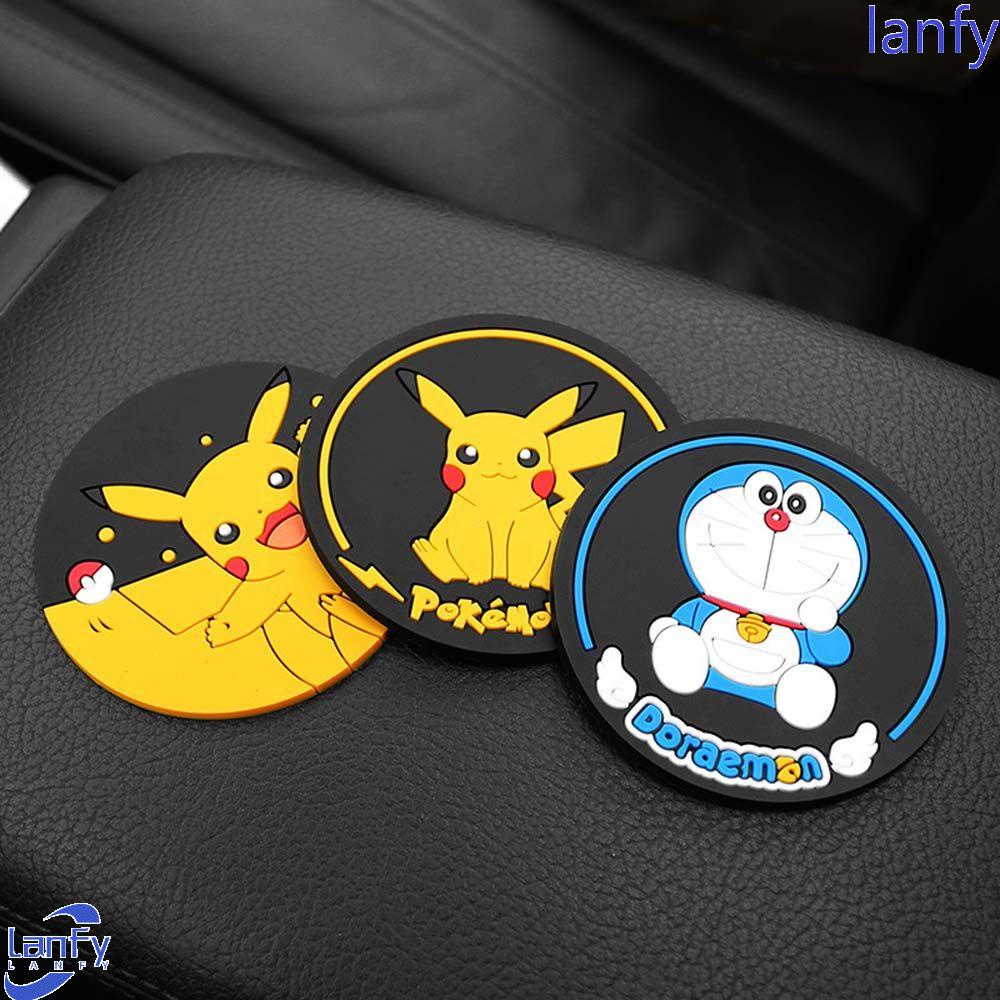 Lanfy Bantalan Cup Holder Mobil Anti Slip Bentuk Pikachu POKEMON