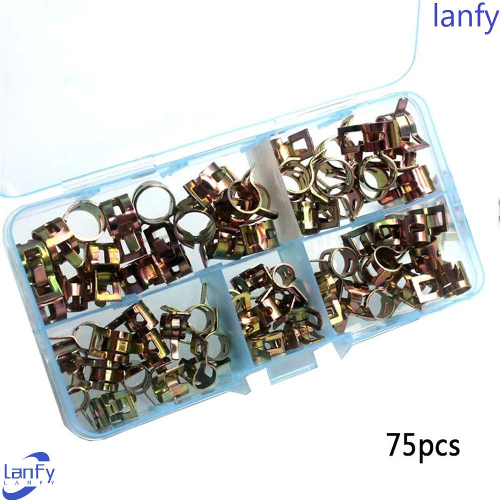 Lanfy Spring Fuel Hose Clip 6-10mm 75Pcs/set Pipa Air CPU Selang Klip Pipa Tabung Clamp Pengikat Logam