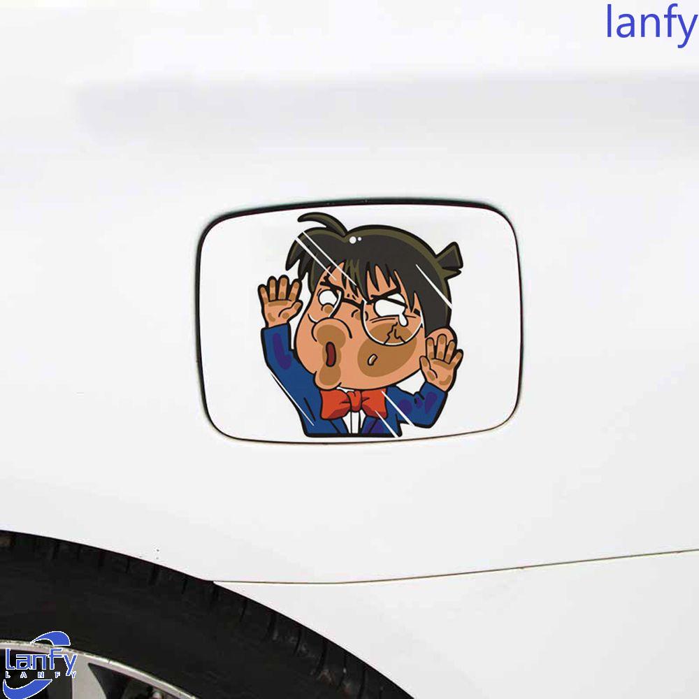 Lanfy Ada Wajah Man Stiker Mobil Kaca Belakang Mode Kartun PVC Chihiro Aksesoris Eksterior Stitch Batman Motor Stiker iron Man Conan Auto Sticker Autos Window Decal