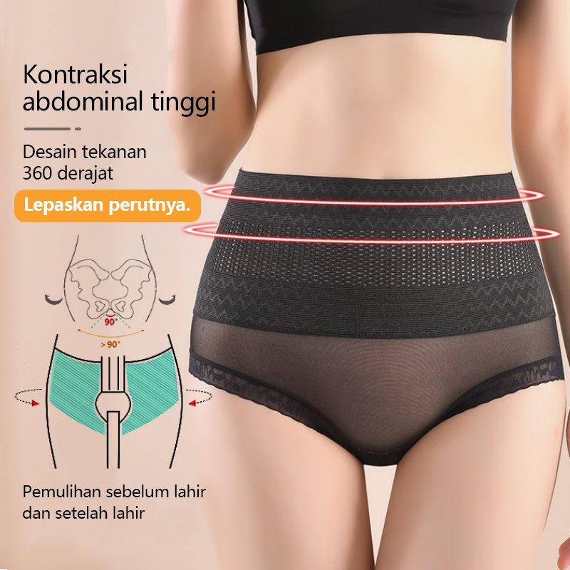 Celana dalam korset Wanita pinggang tengah Korset pelangsing perut buncit Korset celana slimming Korset melahirkan jumbo cd pengecil perut 5288