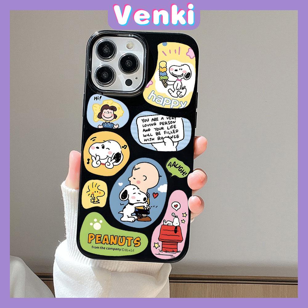 VENKI - For iPhone 14 Pro Max iPhone Cute Cartoon Image Black Phone Case TPU Soft Shell Protection Shockproof Camera Compatible with iPhone 13 Pro max 12 Pro Max 11 xr xs max 7 8