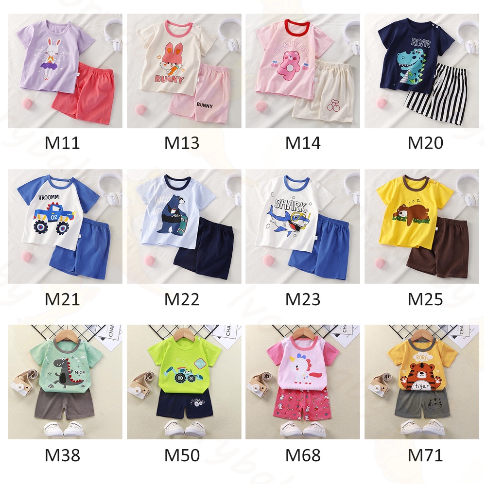 Ivorybaby Setelan pendek bayi anak import Baju setelan bayi 0-2thn