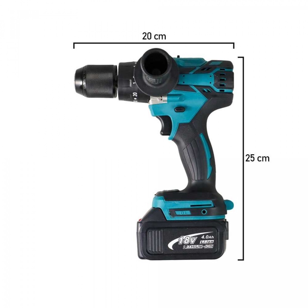 Mesin Bor Listrik Cordless Dinding Keyless Chuck Drill 2 Pcs Battery