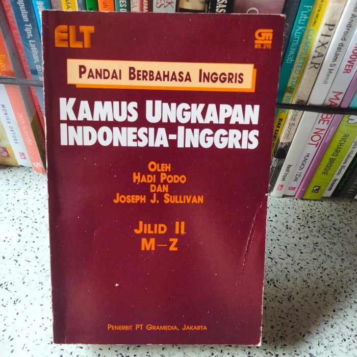 Buku Kamus,Pandai Berbahasa Inggris KAMUS UNGKAPAN INDO-INGGRIS jld 2