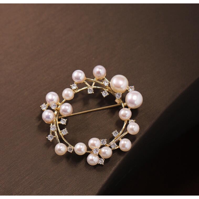 Versi Korea Langit Bintang Mutiara Bros Wanita Pin Anti Silau Fashion Aksesoris Jas Sederhana Korsase