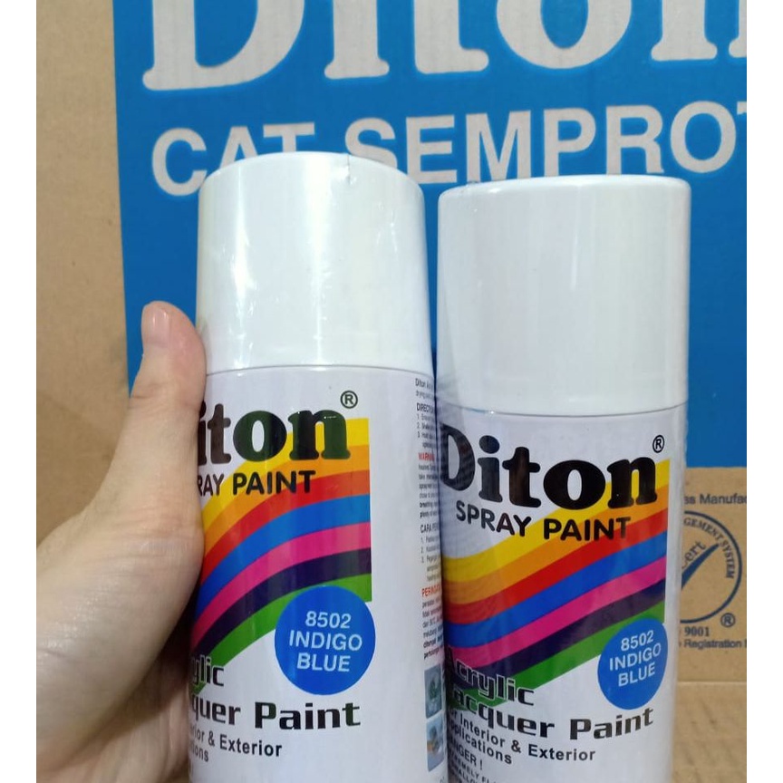 SOLID COLOURS DITON Spray Paint Acrylic Lacquer Paint Pilox Pilok Cat Semprot - 8502 INDIGO BLUE / BIRU MUDA / BIRU NILA (300cc / 300ml)