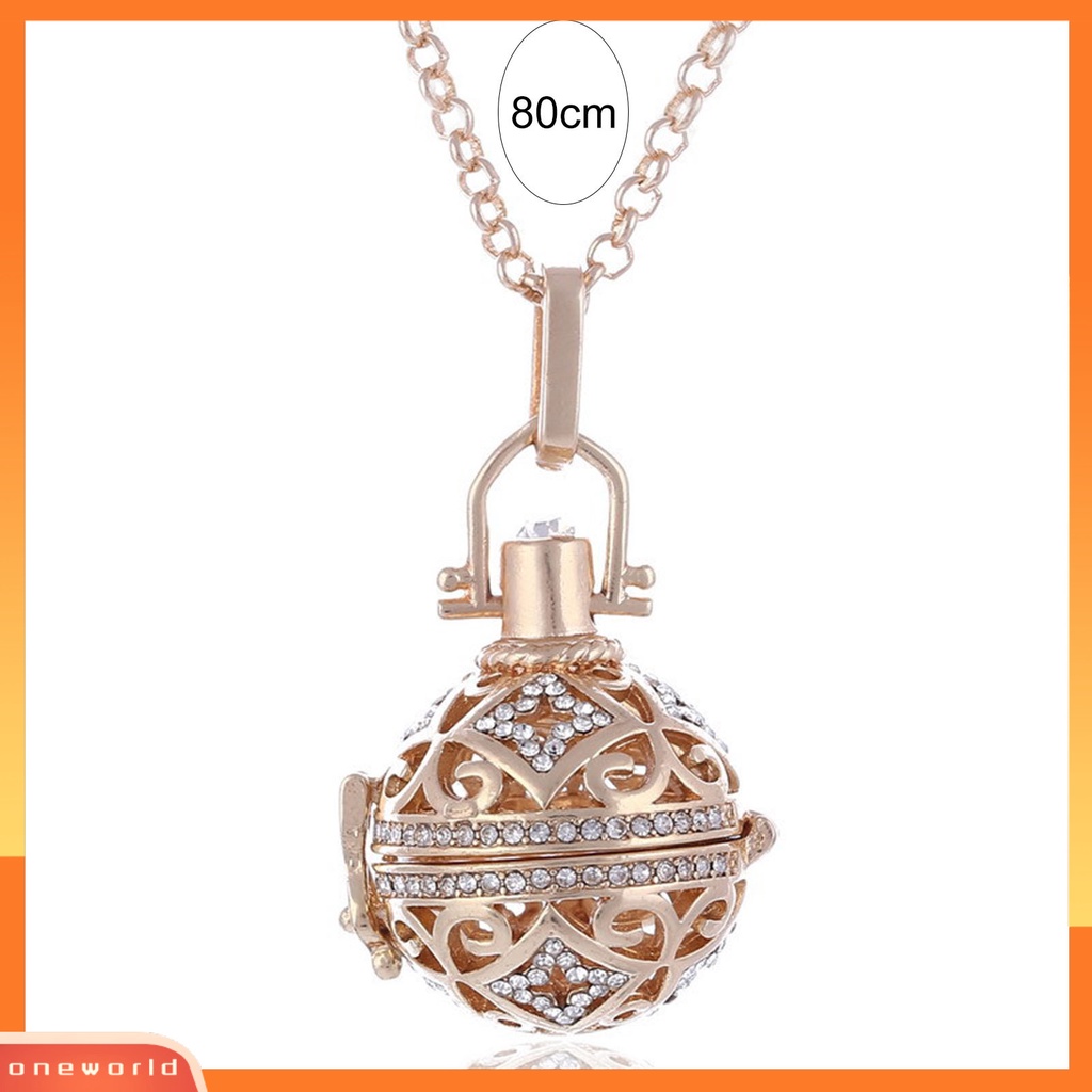 [EONE] Liontin Kalung Berongga Musik Bentuk Bola Wanita Berlapis Bersinar Sweater Kalung Perhiasan Hadiah