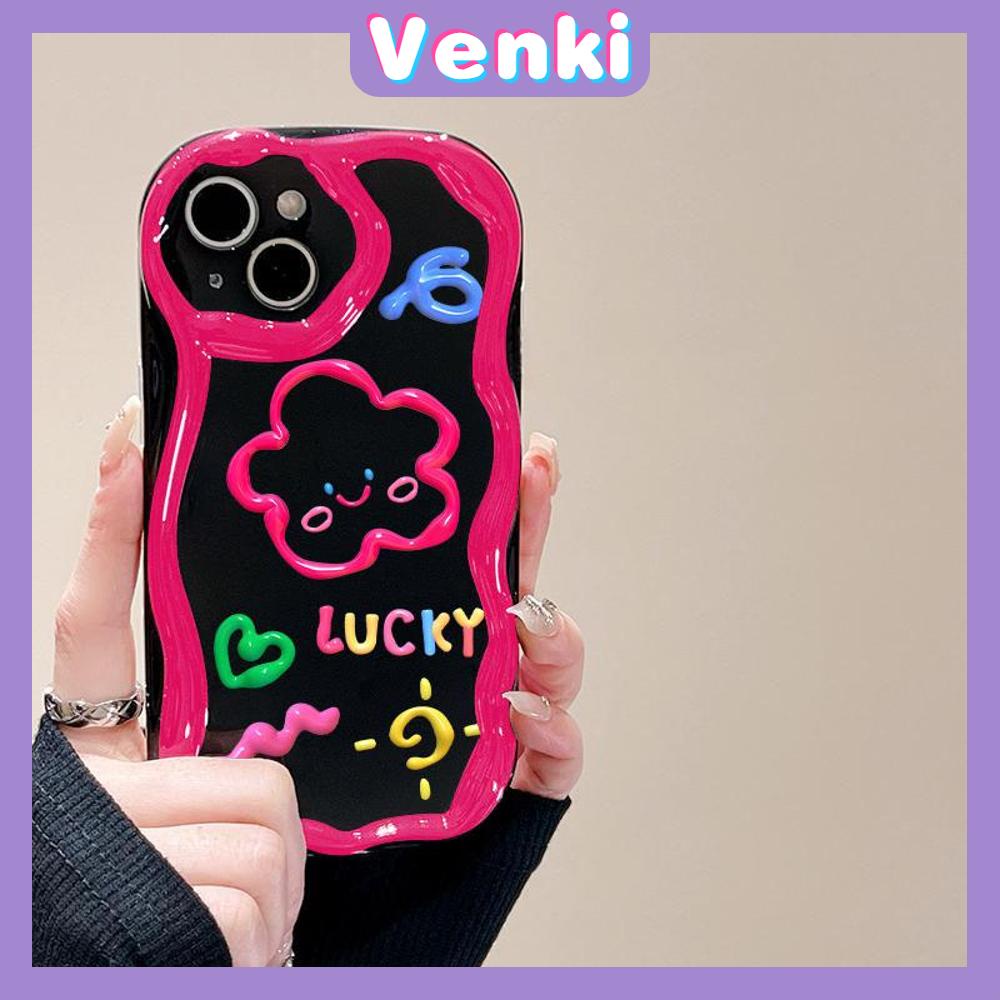 VENKI - For iPhone 11 iPhone Case 3D Curved Edge Wave Glossy Black TPU Airbag Shockproof Camera Cover Purple Bunny Compatible with iPhone 14 13 Pro max 12 Pro Max xr xs max 7Plus