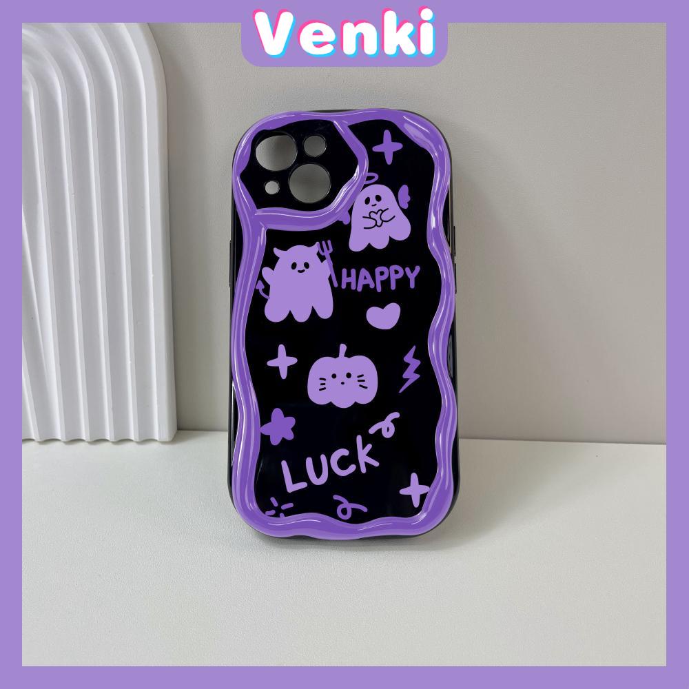 VENKI - For iPhone 11 iPhone Case 3D Curved Edge Shiny Finish Black TPU Airbag Shockproof Camera Case Purple Little Devil Compatible with iPhone 14 13 Pro max 12 Pro Max xr xs max