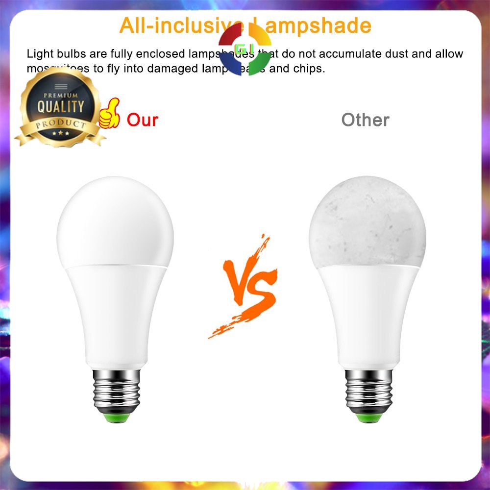 Lampu Bohlam RGB dengan Remote Control E27 5W White