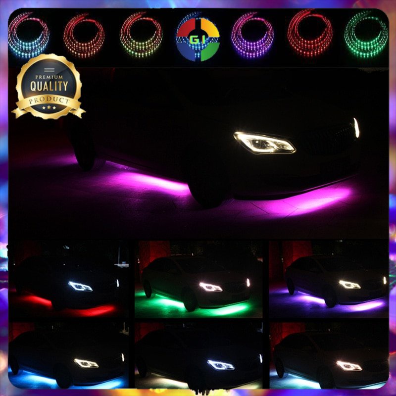 LED Strip Flexible RGB 90+120 cm 4PCS Bluetooth App Controller Black