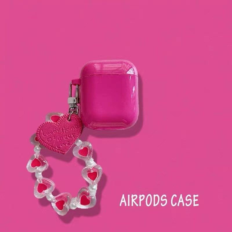 Musim Panas Sweetheart Rose Red Airpods Pelindung Case Silikon Lembut Nirkabel Bluetooth Headphone Cover Fashion Cinta Gelang