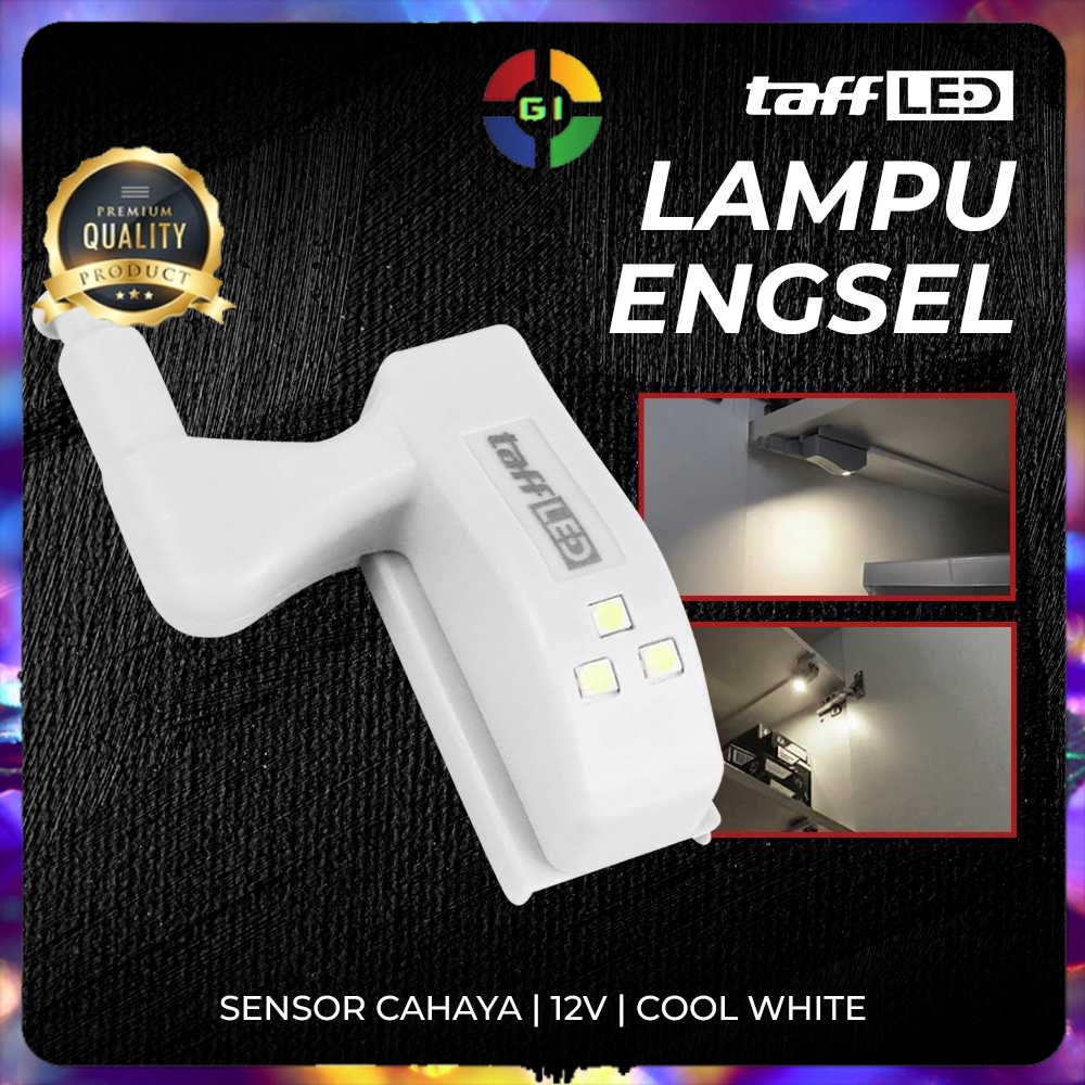 Lampu Engsel Sendok LED Kabinet Sensor Cahaya Cool White 12V White