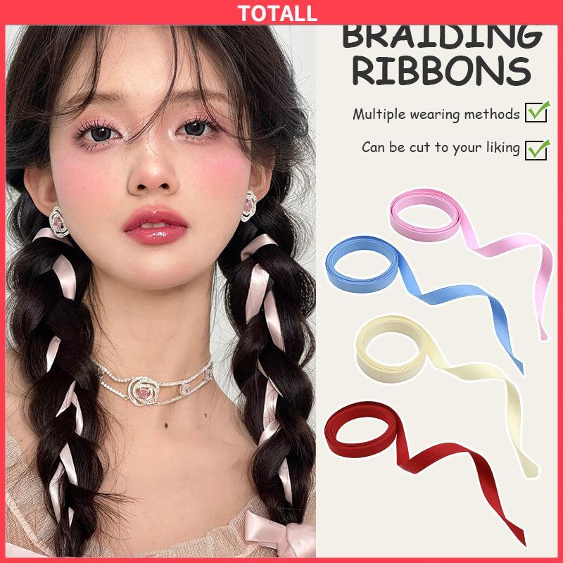 COD Jepit Rambut Kupu-kupu Pita Wanita Double Ponytail Braid Rambut Syal Aksesoris Tali Rambut-Totall