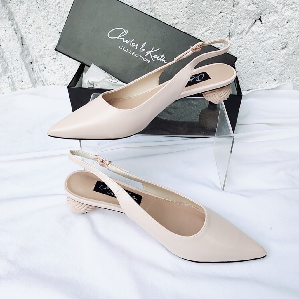 CxK Sepatu Wanita Slingback Cylindrical Heels